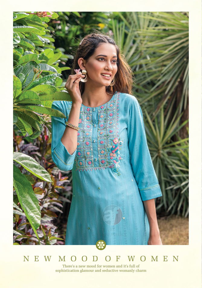 Impressive Vol 5 By Af Viscose Rayon Designer Kurti Wholesale Shop In Surat